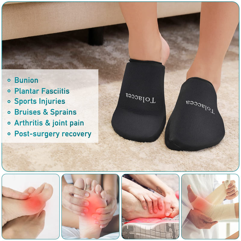 [Australia - AusPower] - Foot Ice Pack for Toes,Reusable Gel Ice Pack for Hot and Cold Therapies,Flexible Cold Pack for Foot Tendonitis, Plantar Fasciitis, Swelling, Sprained, Post-Surgery Recovery 1 Pair 