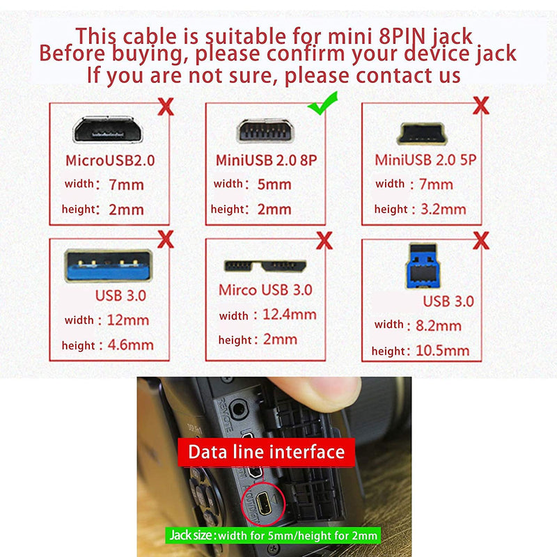 [Australia - AusPower] - Replacement Camera Transfer Data Sync Charger Charging Cable Cord Replacement for Fujifilm FinePix J10 J100 J110w J12 JV160 JV170 and More (4.9ft) 