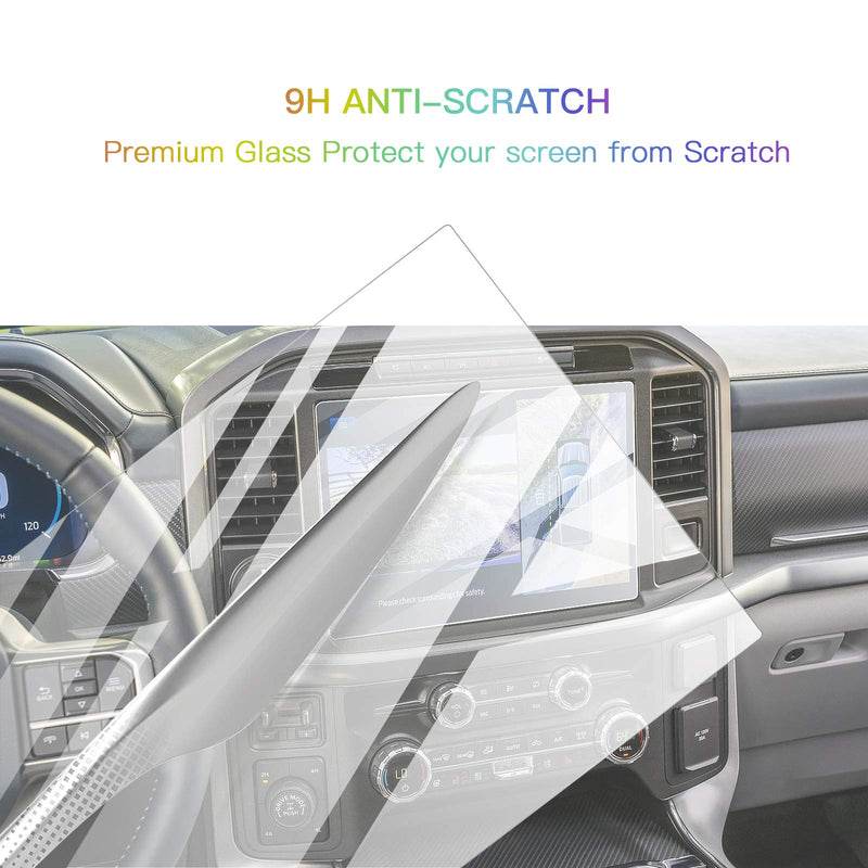 [Australia - AusPower] - Screen Protector Foils for 2021 F-150 F150 SYNC4 12In Navigation Display Tempered Glass 9H Hardness HD Clear LCD GPS Touch Screen Protective Film (Glass Protector) Glass Protector 