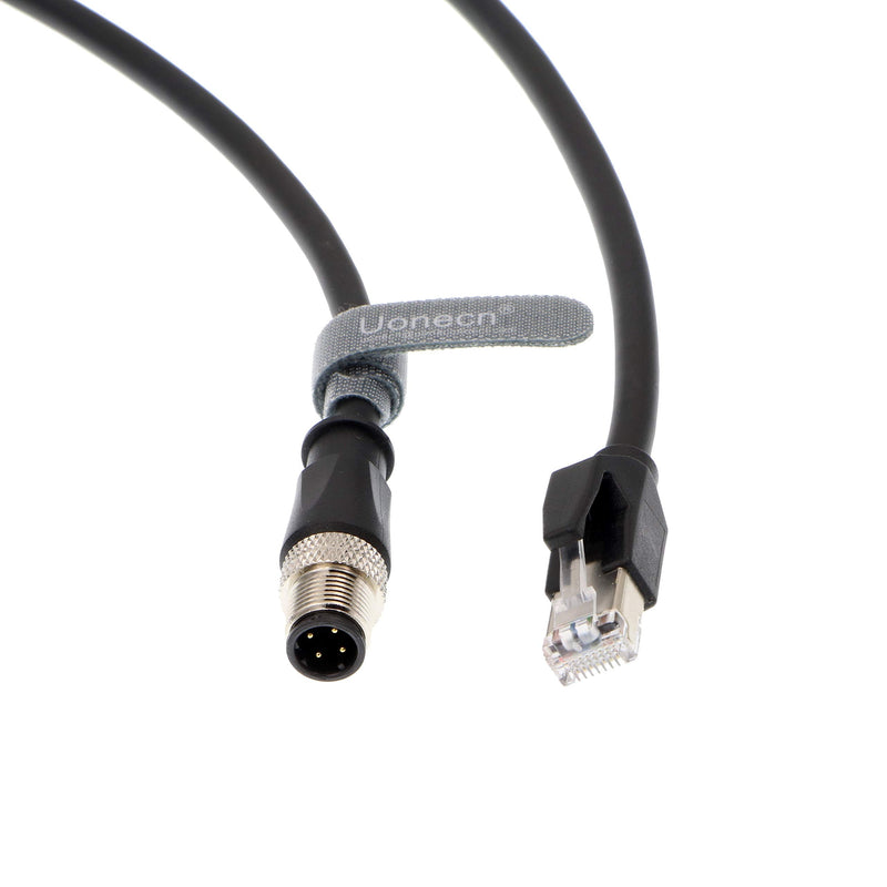 [Australia - AusPower] - Uonecn M12 4 Pin D-Code Male to RJ45 Male Waterproof Shielded Ethernet Cable Assembly for Industrial Camera 3 Meters 4-Pin D-Code Male to RJ45 3M 