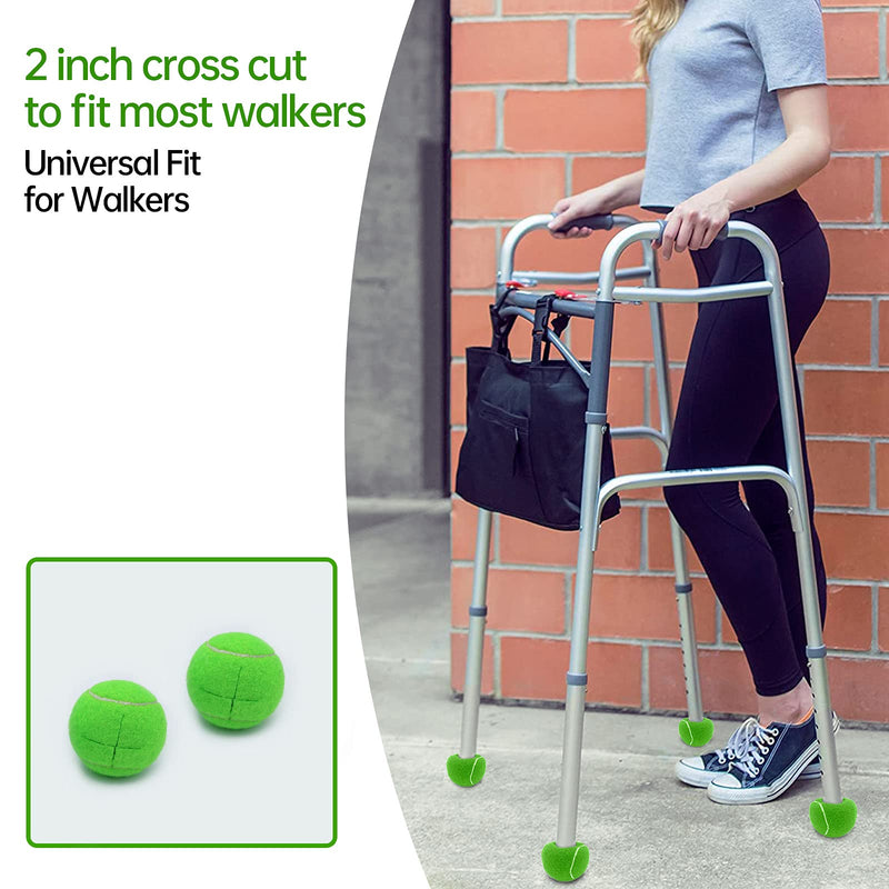 [Australia - AusPower] - Magicorange 4 PCS Precut Walker Tennis Balls for Furniture Legs and Floor Protection, Heavy Duty Long Lasting Felt Pad Glide Coverings 