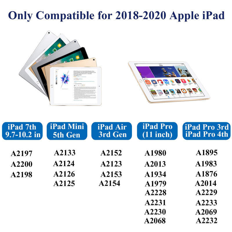 [Australia - AusPower] - Stylus Pen for iPad with Palm Rejection, CMARS iPad Stylus Compatible with (2018 - 2021) iPad Pro 11 & 12.9 inch, iPad 6/7/8/9th Gen, iPad Air 4th/3rd Gen,iPad Mini 5/6th Gen, Digital Pen (White) 