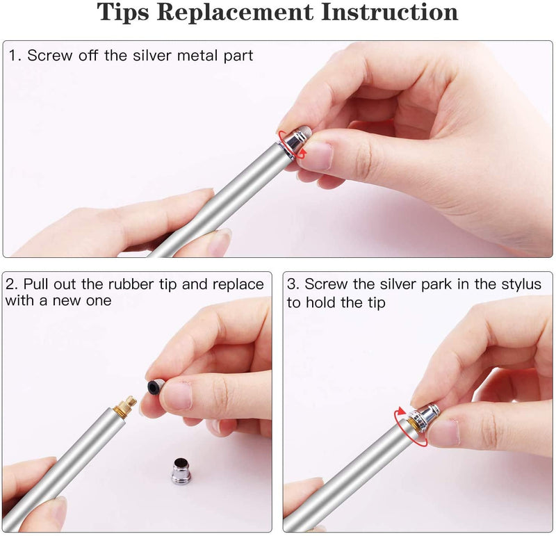 [Australia - AusPower] - METRO Replaceable Mesh Fiber Tips for METRO Dual-tip Capacitive Stylus Pens Only (10 Pcs 0.2" Tips, 10 Pcs 0.24" Tips) 