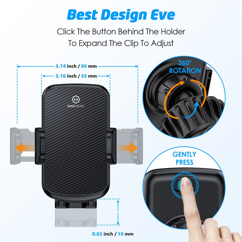 [Australia - AusPower] - WixGear Universal Air Vent Phone Holder for Car, Phone Mount for Car for Cell Phones (New Upgraded Vent Locks) 