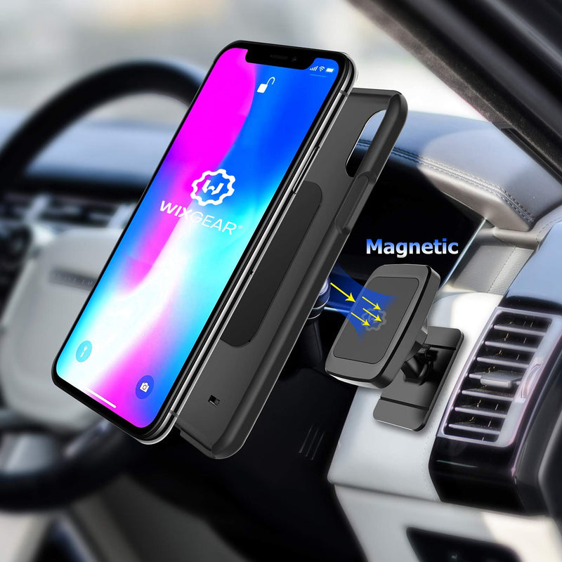 [Australia - AusPower] - Magnetic Phone Car Mount, WixGear Universal Stick On Dashboard Magnetic Car Mount Holder, for Cell Phones and Mini Tablets with Fast Swift-snap Technology, (Rectangle Stronger Design) 