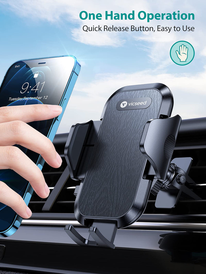 [Australia - AusPower] - VICSEED Car Phone Holder Mount [Upgraded Strong Suction] Phone Mount for Car [Big Phones Friendly] Dashboard Windshield Air Vent Universal Hands Free Car Phone Mount Compatible with All Mobile Phones 