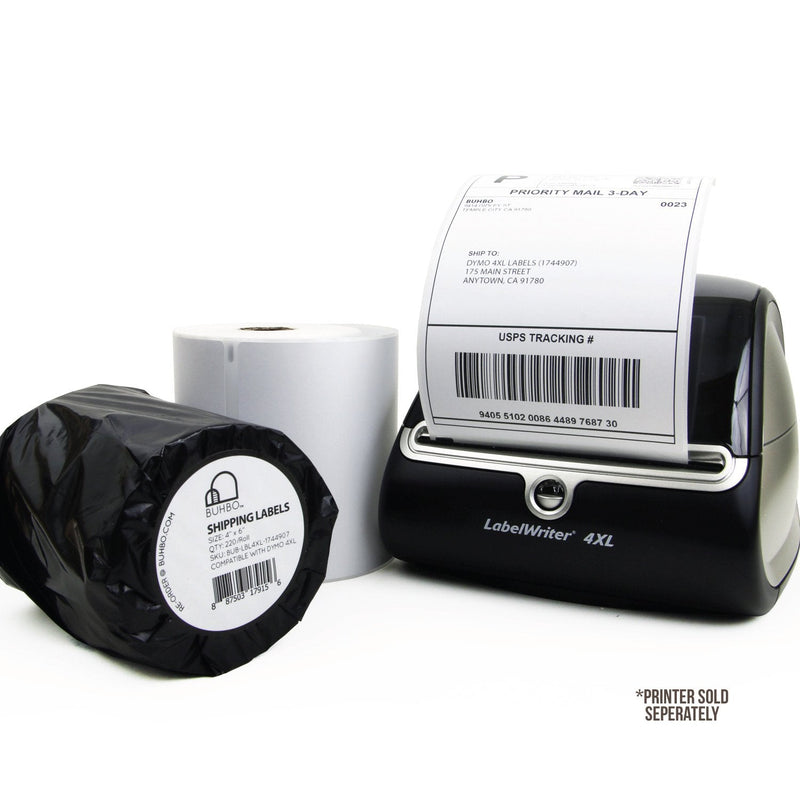 [Australia - AusPower] - Buhbo Compatible with DYMO LabelWriter 4XL 4" x 6" Shipping Label 1744907, White (220 Per Roll) 1 Roll 