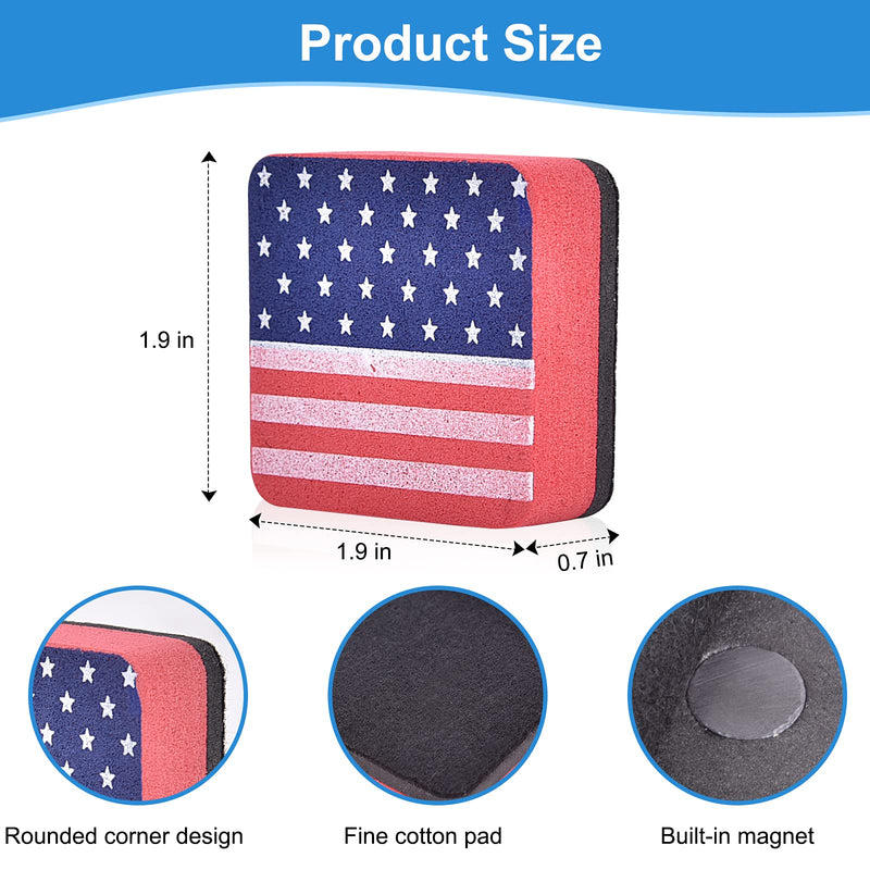 [Australia - AusPower] - Dry Erase Erasers, 48 Pack Magnetic Whiteboard Eraser Chalkboard Cleansers Wiper for Classroom Office and Home (48usflag) 48usflag 