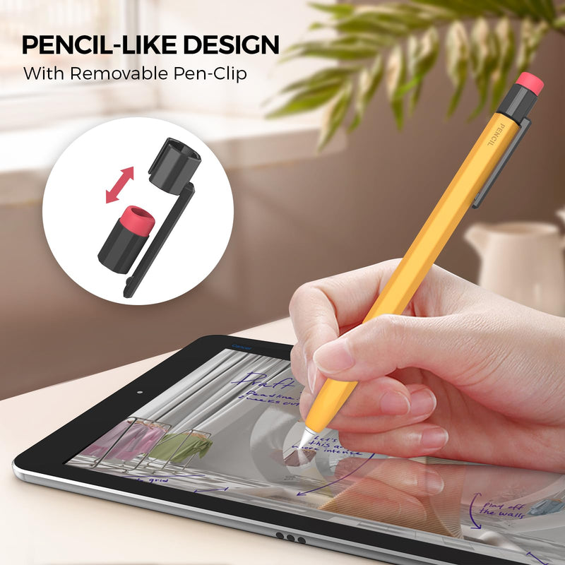 [Australia - AusPower] - TRONWIN Pencil Case for Apple Pencil 1st Generation Sleeve Silicone Protective Cover Skin with Sturdy Clip Compatible with Charger Adapter【NOT Included】 and Apple Pencil 1st Generation 