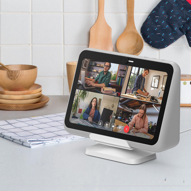 [Australia - AusPower] - Rounkin Charging Dock/Base for Meta Portal Go-Rotatable to Adjust The Angle Charging Stand for Facebook Portal Go Smart Video Calling for Office, Home with 45W PD Charging Adapter(White) White 