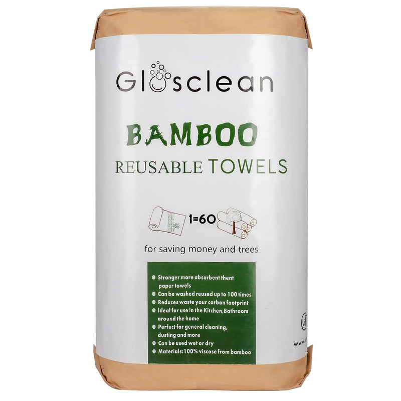 [Australia - AusPower] - Bamboo Paper Towels Rolls | Reusable Paper Towels | ECO FRIENDLY Products for Home Cleaning | Washable Regular Kitchen Paper Towels (40 Sheets) 