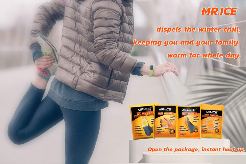 [Australia - AusPower] - MR.ICE 9/20/40 Packs Hand Warmers - Disposable Warm Pad - Long Lasting Safe Natural Odorless Air Activated Warmers - Up to 10 Hours of Heat Warmers - Hot Warmers for Women, Men and Kids Hand Warmers 20 Packs 