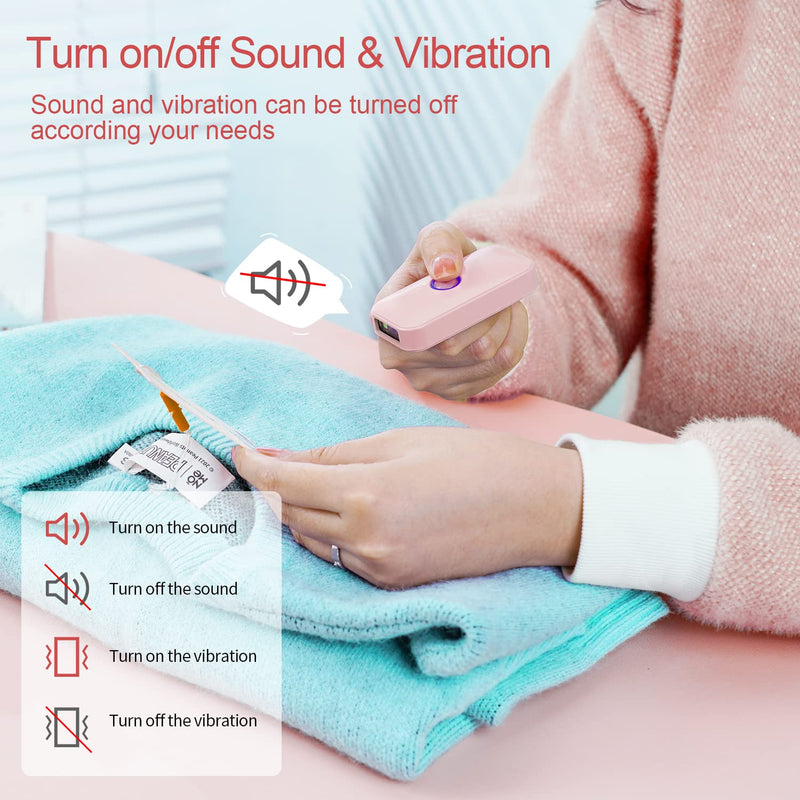 [Australia - AusPower] - Eyoyo Mini 1D Bluetooth Barcode Scanner, 3-in-1 Bluetooth & USB Wired & 2.4G Wireless Barcode Reader Portable Bar Code Scanning Work with Windows, Android, iOS, Tablets or Computers(Pink) Pink 