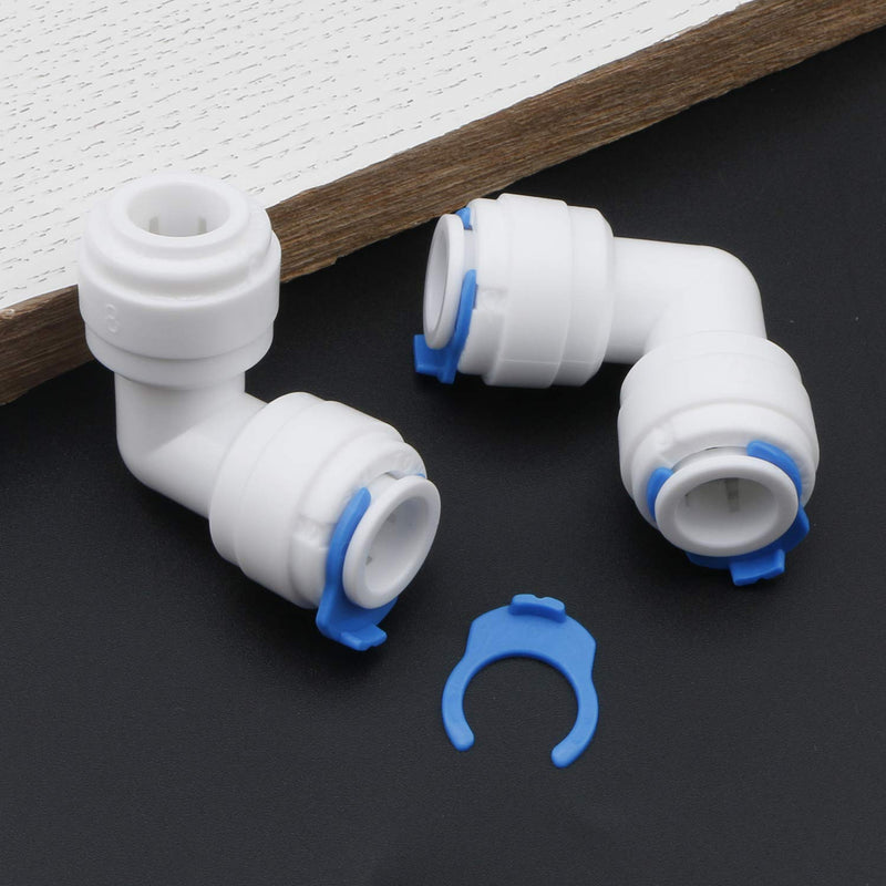 [Australia - AusPower] - 3/8 -Inch x 3/8 -Inch Tube Push Union Elbow Quick Connect for RO Water Filter Fitting Pack of 5 