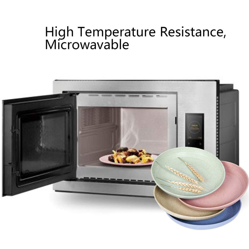 [Australia - AusPower] - shopwithgreen 10 Inch Wheat Straw Deep Dinner Plates, Unbreakable Sturdy Plastic Dinner Plates, Microwave and Dishwasher Safe 10'' 