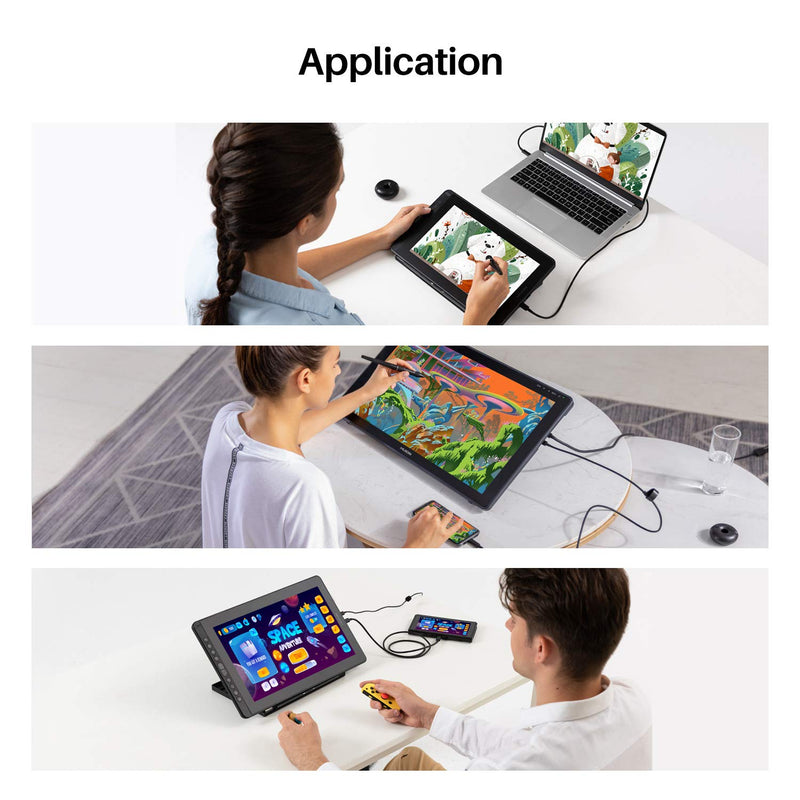 [Australia - AusPower] - HUION Full-Featured USB-C to USB-C Cable Support USB 3.1 GEN 2 DP Signal for Graphics Drawing Tablet Kamvas 12/13/16, Kamvas 22 Kamvas 22 Plus, 3.2ft 3.2 Feet 