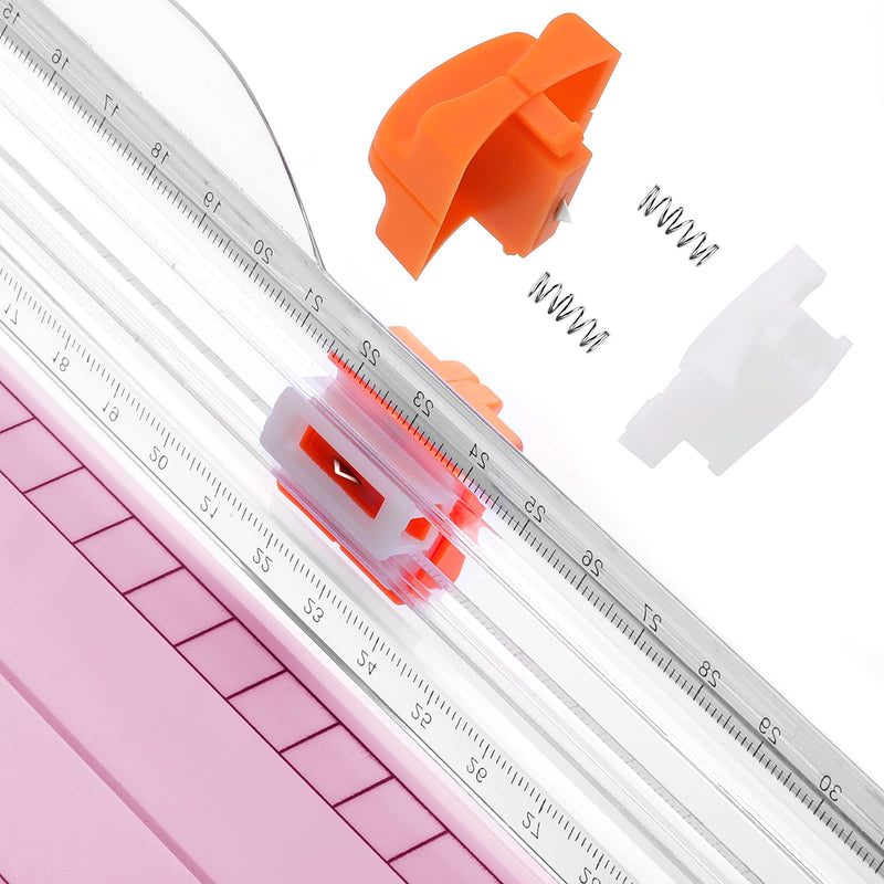 [Australia - AusPower] - Firbon A4 Paper Cutter 12 Inch Titanium Straight Paper Trimmer with Side Ruler for Scrapbooking Craft, Paper, Coupon, Label, Cardstock(Pink) Pink 