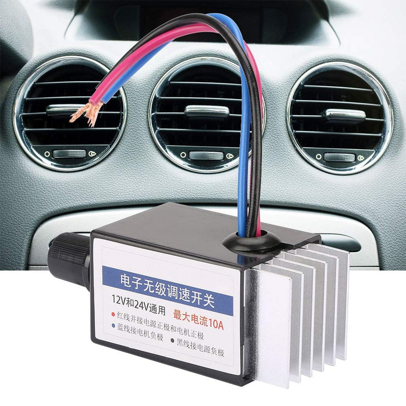 [Australia - AusPower] - Yosoo Health Gear DC Motor Speed Controller, Variable Speed Motor Controller, DC 12V/24V Electronic Stepless Speed Regulator Switch for Car Truck Fan Heater Control 