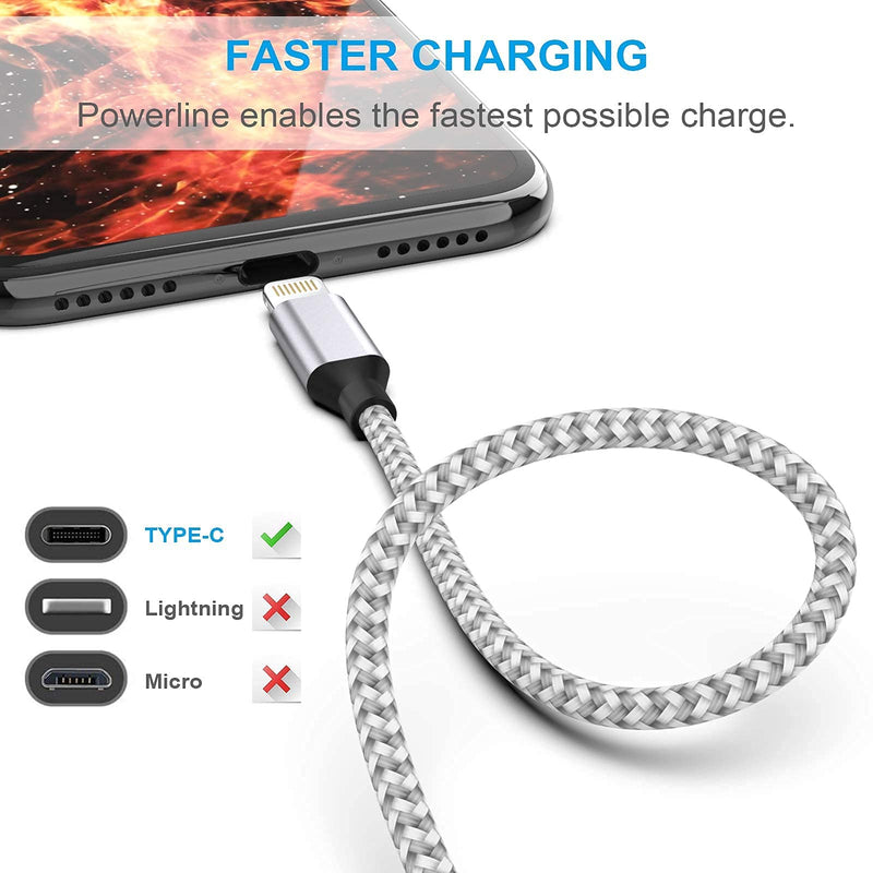 [Australia - AusPower] - [Apple MFi Certified] 6Pack 3/3/6/6/6/10 FT iPhone Charger Nylon Braided Fast Charging Lightning Cable Compatible iPhone 13 mini/13/12/11 Pro MAX/XR/XS/8/7/Plus/6S/SE/iPad Multicolored 