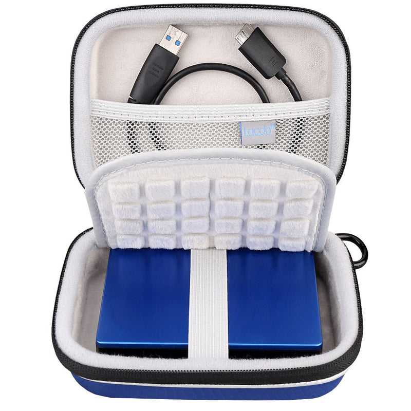 [Australia - AusPower] - Lacdo Hard Drive Carrying Case for Western Digital WD My Passport Ultra WD Elements SE WD P10 Game Drive Portable External Hard Drive 1TB 2TB 3TB 4TB 5TB USB 3.0 2.5 inch HDD Travel Storage Bag, Blue 