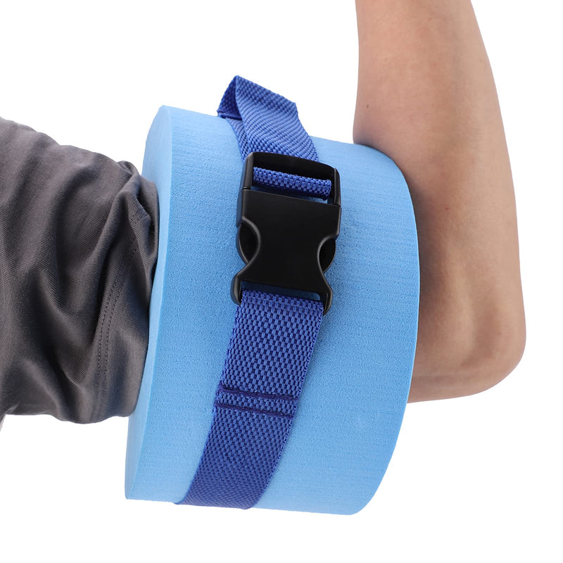 [Australia - AusPower] - TRRAPLE Swimming Ankle Bands, Set of 2 Foam Swim Aquatic Cuffs, Water Aerobics Float Ring, Blue Ankles Arms Belts with Quick Release Buckle for Swim Fitness Training 