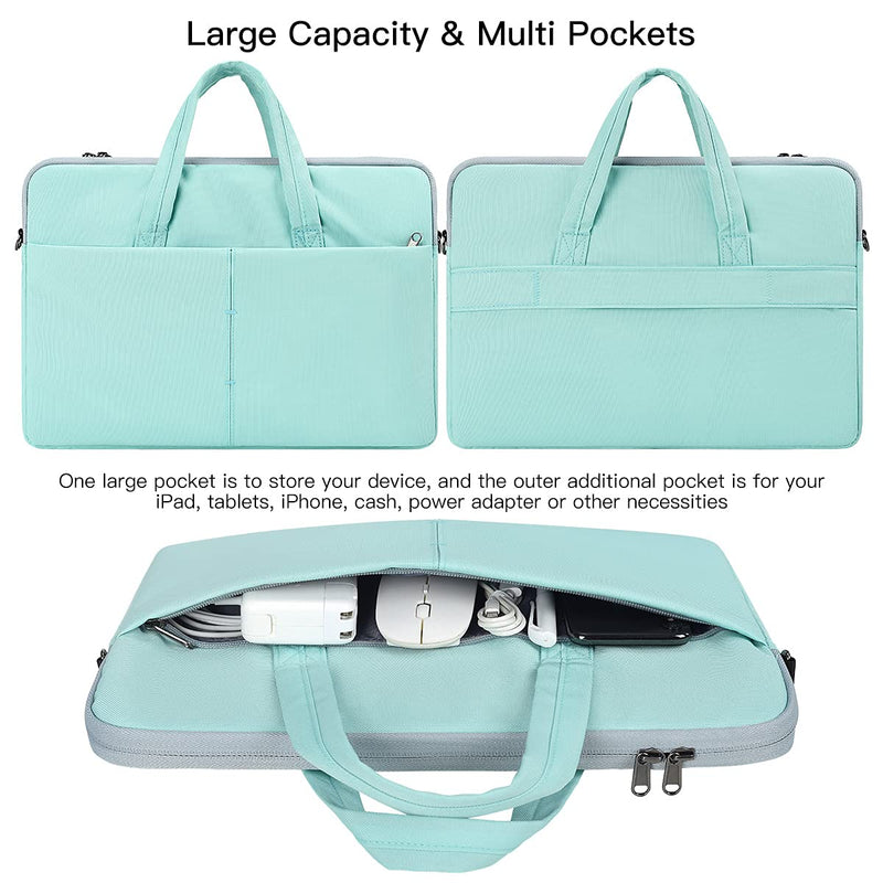 [Australia - AusPower] - 17.3 Inch Laptop Shoulder Bag, Girls Women Laptop Briefcase Handbag for HP Envy 17 17t/Pavilion 17, Dell Inspiron 17/G3 G7 17.3, Lenovo ideapad L340, Acer Aspire 17.3, ASUS ROG MSI GS75 17.3 Case,Mint 17.3 Inch Mint Green 