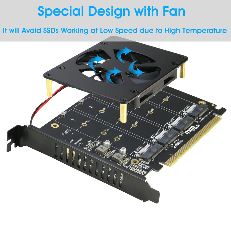 [Australia - AusPower] - NVMe PCIe Adapter with Heatsink + Quad NVMe PCIe Adapter with Fan 