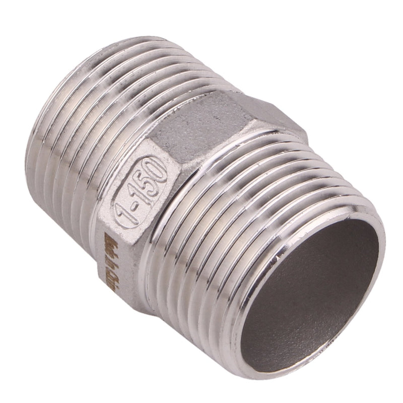 [Australia - AusPower] - Hex Nipple 1 Inch Male NPT - DERPIPE Stainless Steel 304 Threaded Pipe Fitting for Brew Kit, Home Piping Application 1" (pack of 1) 