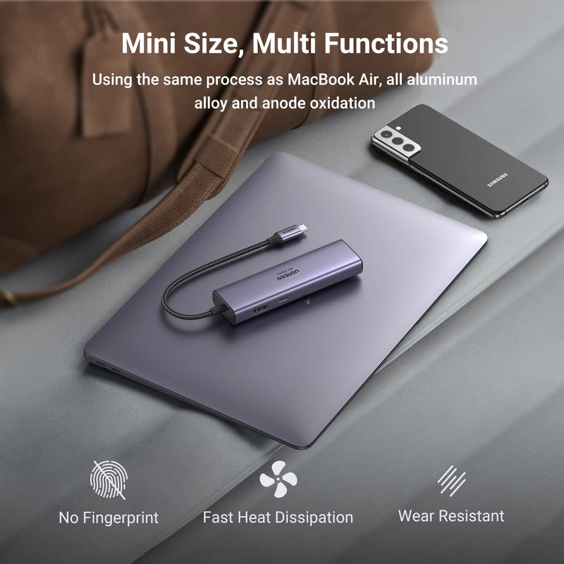 [Australia - AusPower] - UGREEN USB C Hub 4K@60Hz, USB to HDMI Multiport Adapter, 7-in-1 USB Hub for Laptop, 1Gbps Ethernet, 100W PD, SD/TF Card Reader, 2 USB 3.0 Ports, Docking Station Compatible with MacBook, iPad, Surface 