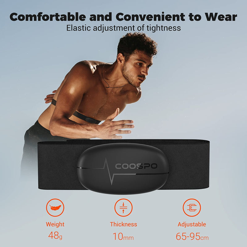 [Australia - AusPower] - CooSpo H6 Heart Rate Monitor Chest Strap Bluetooth4.0 ANT+ IP67 Chest Heart Rate Sensor for Peloton Zwift Polar DDP Yoga Map My Ride Garmin Sports Watches 