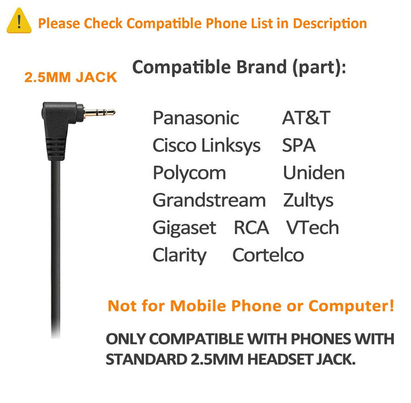 [Australia - AusPower] - Cosyplus 2.5mm Telephone Headset Monaural with Noise Cancelling Microphone for DECT AT&T ML17929 Vtech Panasonic KX-T7630 Polycom Clarity XLC3.4 Office IP and Cordless Dect Phones（T10） 
