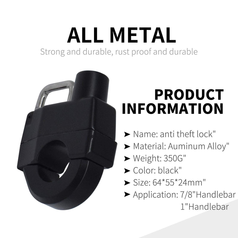 [Australia - AusPower] - 1" Universal Motorcycle Parts Helmet Lock Anti-Theft Security Aluminum Alloy Locks With 2 Keys for Harley Davidson Sportster XL 883 1200 