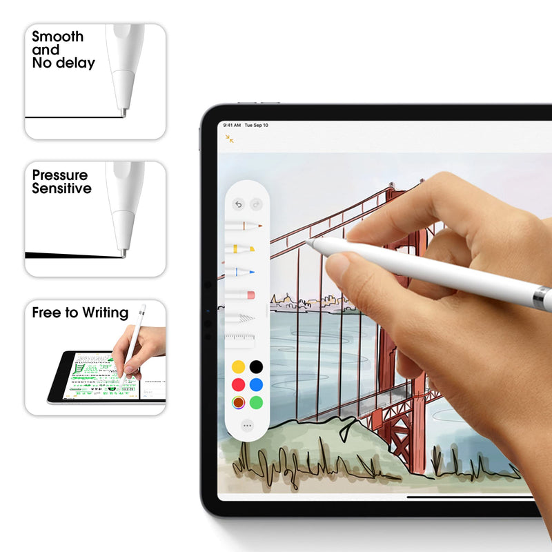 [Australia - AusPower] - [4 Pack] Arae Pencil Tips for Apple Pencil 1st / 2nd Generation, Smooth No Wear Out Precise Control Pencil Replacement Nibs Compatible with Apple Pencil 1st & 2nd Generation / iPad Pro Pencil, White 