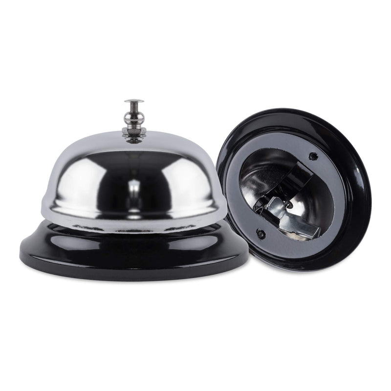 [Australia - AusPower] - 2 Pack Call Bell Front Desk 3.35 inch Silver Metal Anti-Rust Ringing Service Bell, for Hotels, Offices, Pet Dog Training, Schools, Reception, Restaurants, Warehouses, Elderly and Kids Hospitals 