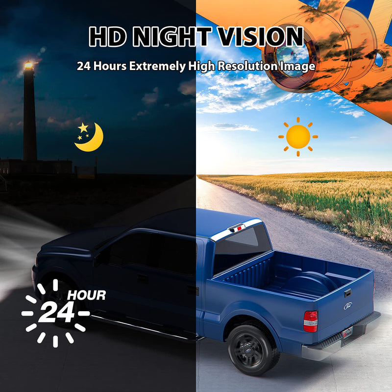 [Australia - AusPower] - HD 720P eRapta ERT02 Backup Camera Front Rear View License Plate Reverse Universal for Pickup Truck Car SUV 149° Perfect Angle Night Vision Mirror Function Waterproof 