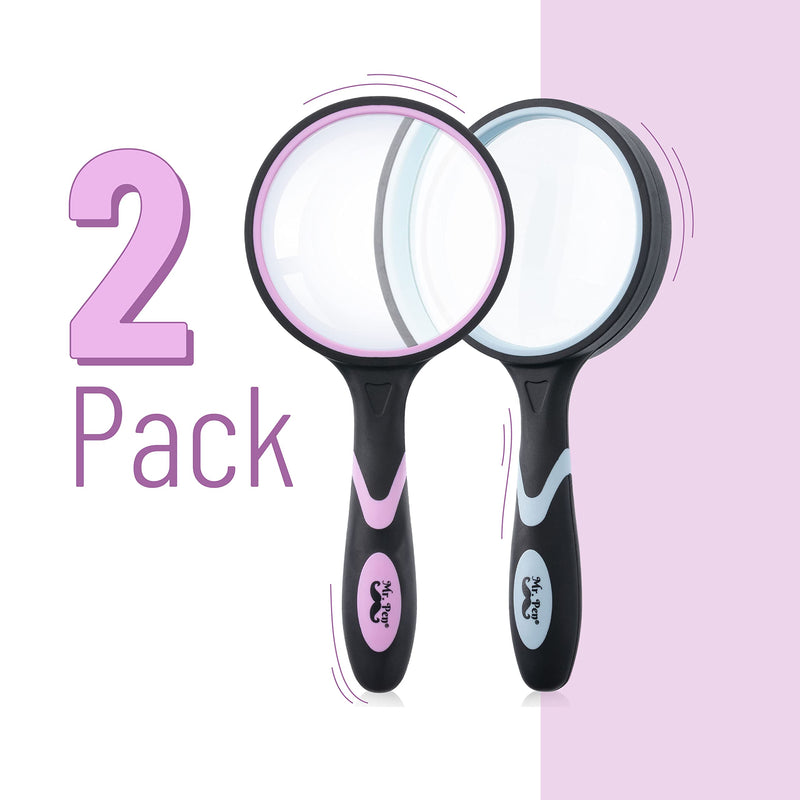 [Australia - AusPower] - Mr. Pen- Magnifying Glass, 2 Pack, 10X Magnifier, 75mm Glass Lens, Magnifying Glass for Kids and Adults, Handheld Magnifying Glass, Magnifier for Reading 