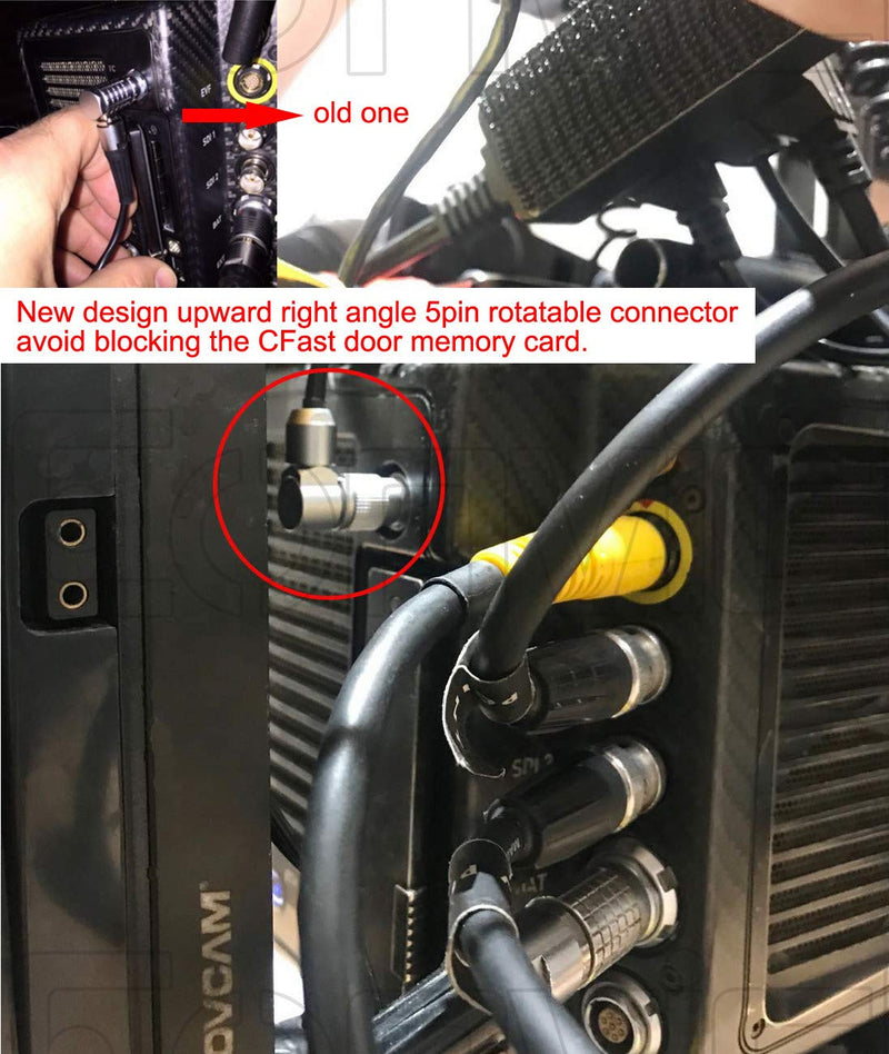 [Australia - AusPower] - Eonvic Tentacle Sync 3.5mm to 5 Pin Rotatable Upward Alexa Mini Cable（New Cables can Avoid Blocking The CFast Door ） 