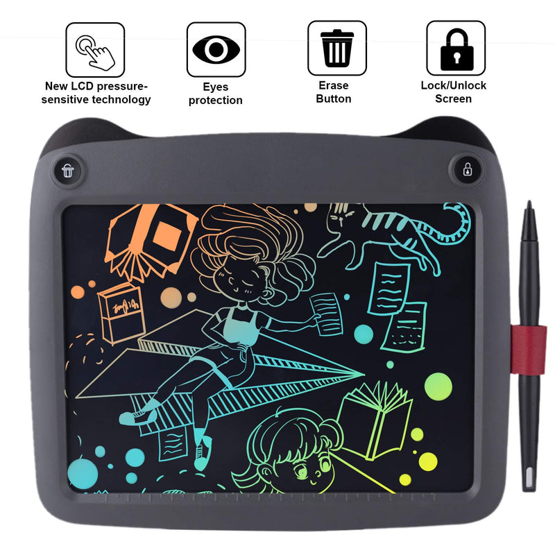 [Australia - AusPower] - BUODREPE LCD Writing Tablet，9 Inches Colorful Toddler Drawing Tablet，Erasable and Reusable Electronic Doodle Board Drawing Pad，Educational Toys Gifts for 3 4 5 6 7 Years Old Boys and Girls (Gray) 