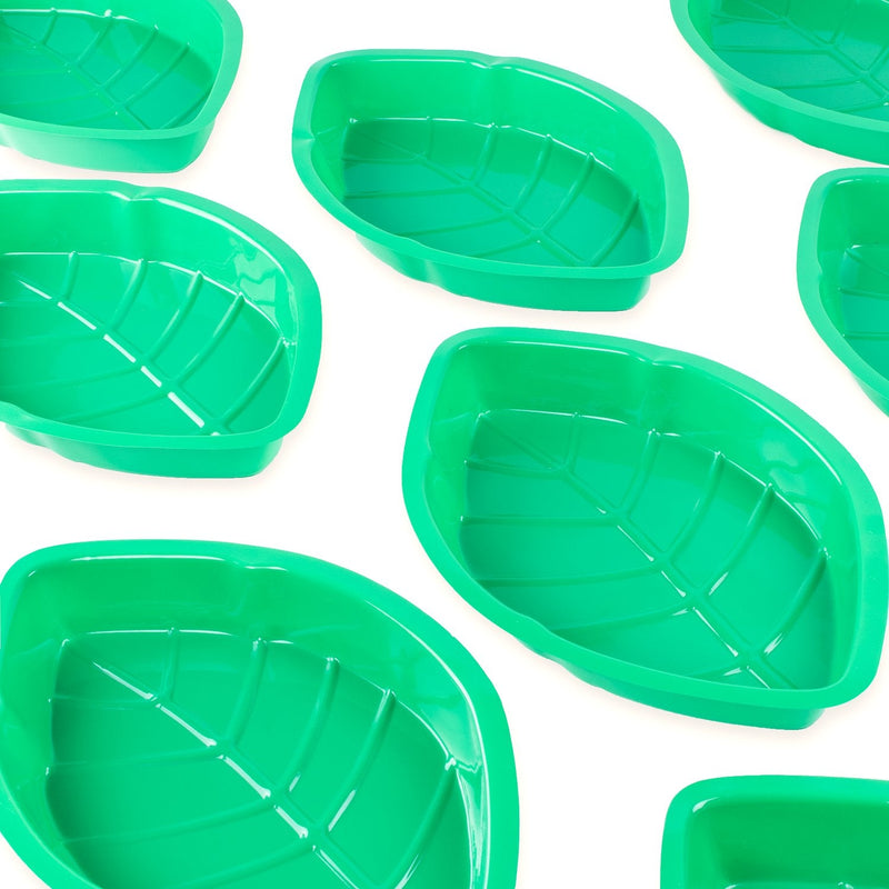 [Australia - AusPower] - Palm Leaf Hawaii Style Food Reusable Snack Tray, Cookies, Chips, Candy Dip for Jungle Island Themed Party Decorations Platter (12 Pack, 11.75" x 8.5" Inches) by Super Z Outlet 