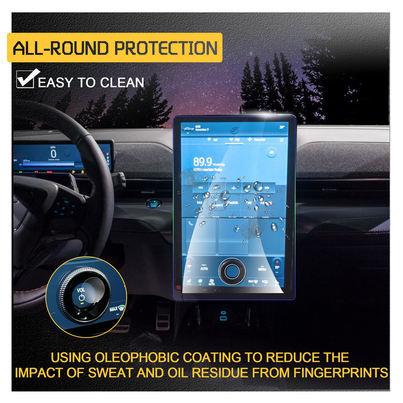 [Australia - AusPower] - RUIYA for 2021+ Ford Mustang Mach-E Instrument Dedicated Screen Protector Foils Car GPS Protective Film 9H HD Clear Anti-Explosion & Scratch (2021 Mustang Mach-E Sync4 15.5IN) 2021 Mustang Mach-E Sync4 15.5IN 