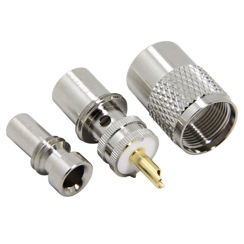 [Australia - AusPower] - PL259 Coax Connectors, 2 Pack PL259 UHF Male Solder Coax Connectors with UG-175 Reducer Low Loss RFAdapter for RG58, RG-213, RG142, LMR195 2-Pack 