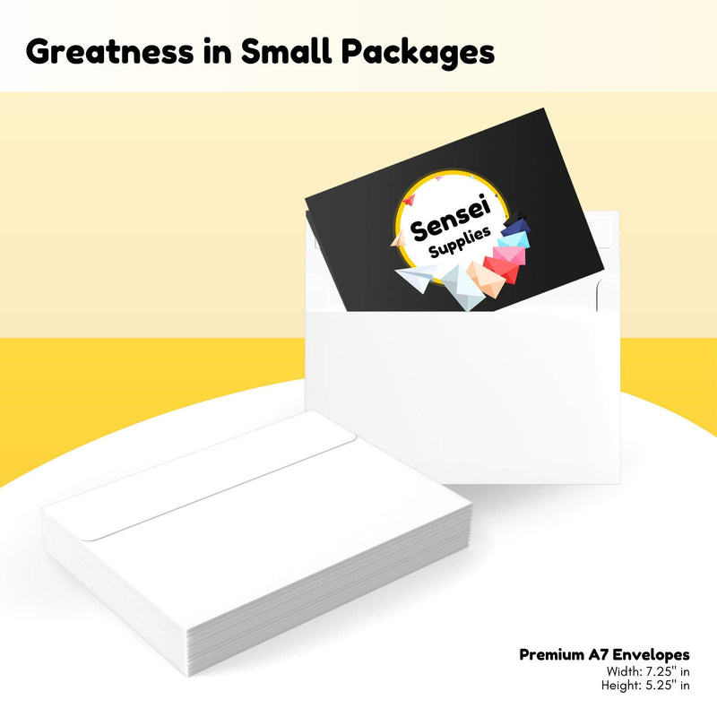 [Australia - AusPower] - 55 5x7 White Invitation Envelopes - for 5x7 Cards - A7 - (5 ¼ x 7 ¼ inches) - Perfect for Weddings, Graduations, Baby Showers - 120 GSM - 32lb/80lb Text - Peel, Press & Self Seal - Square Flap 55 
