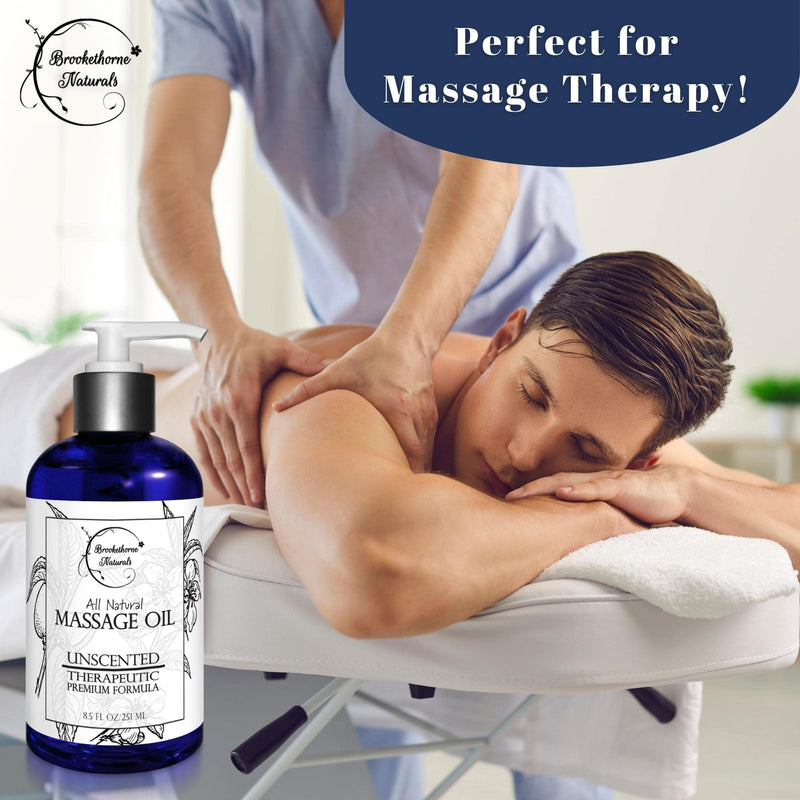 [Australia - AusPower] - Almond Massage Oil – All Natural, Unscented Spa Quality Formula. Great for Massage Therapy, Body Massage & Therapeutic Massage – with Sweet Almond, Jojoba & Grapeseed Oils - 8.5oz 