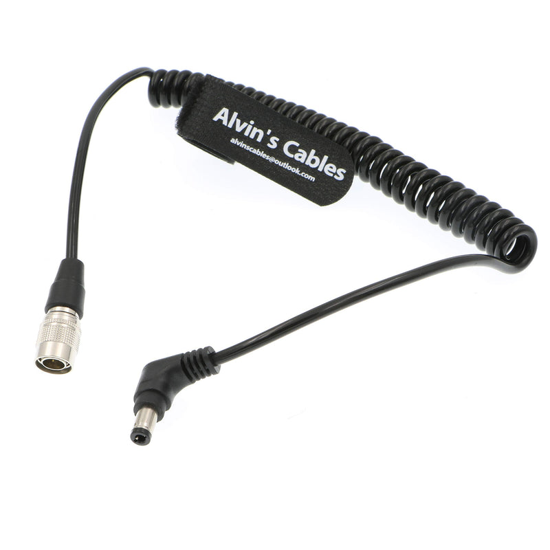 [Australia - AusPower] - Alvin's Cables Hirose 4 Pin Male to DC Right Angle Coiled Power Cable for Sound Devices 633|644|688 Zoom F8 Blackmagic Cinema Camera 4K coiled cable straight 4 pin 