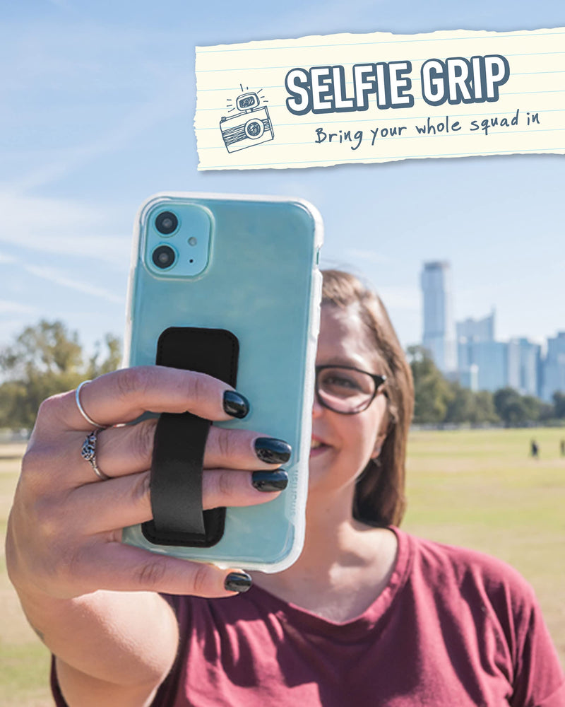 [Australia - AusPower] - Smartish Prop Tart - Slim Fit Collapsible Loop & Kickstand [Grip for All iPhone & Android Phones] - Black Tie Affair 