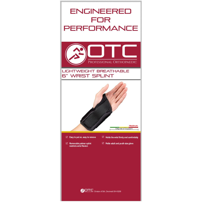 [Australia - AusPower] - OTC Wrist Splint, Petite or Youth Size Support Brace, Medium, 6 Inch (Left Hand) Medium (Pack of 1) 6 Inch (Left Hand) 