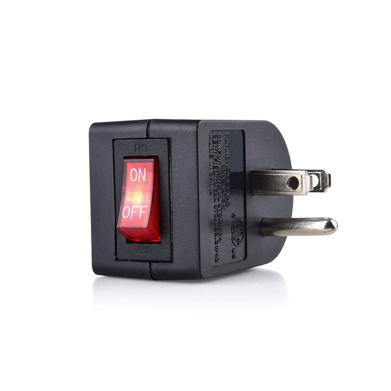 [Australia - AusPower] - Cable Matters 3 Pack Grounded Outlet with ON Off Switch, Single Outlet Switch/Plug Switch in Black 