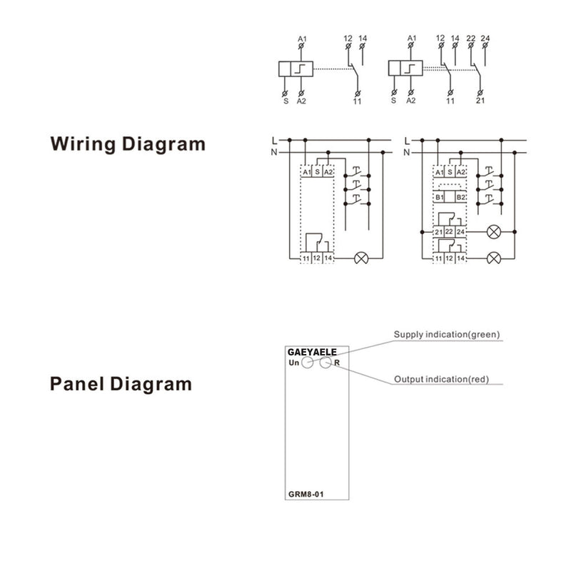 [Australia - AusPower] - GAEYAELE GRM8 Electronic Latching Relay Memory Relay Impulse Relay SPDT 16A Wide Range Voltage Din Rail Mounted(GRM8-01,AC/DC12V~240V) GRM8-01,AC/DC12V~240V 