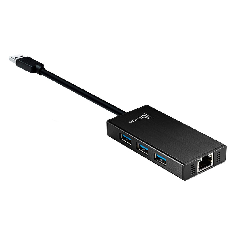 [Australia - AusPower] - j5create USB 3.0 Multi-Adapter Hub- 3X USB 3.0 SuperSpeed Ports, Gigabit RJ45 Ethernet, Compatible with Windows and MacOS 