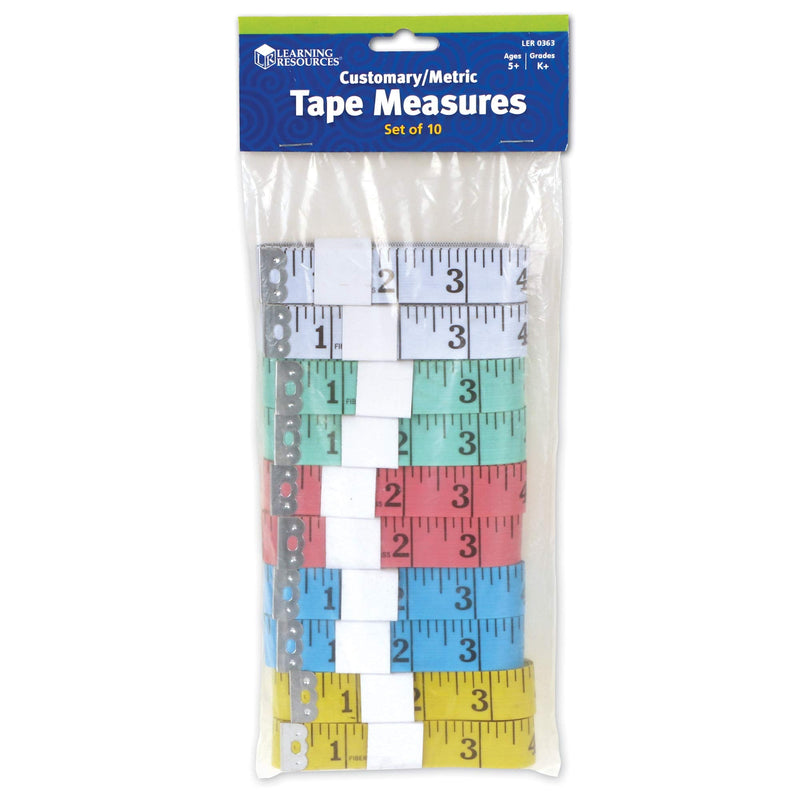 [Australia - AusPower] - Learning Resources Customary / Metric Tape Measures, Set of 10 